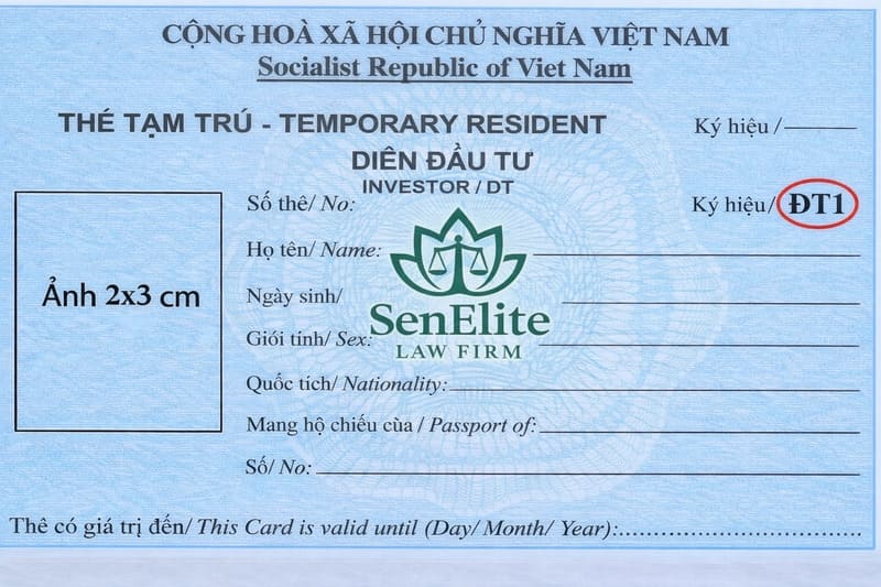 Mẫu thẻ tạm trú cho nhà Đầu tư nước ngoài